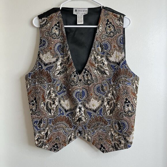 Vintage ANA MORI Beaded Vest ALL SIZE - Picture 1 of 4